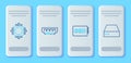 Set line RAM, random access memory, SSD card, Processor with CPU and Server, Data, Web Hosting icon. Vector Royalty Free Stock Photo
