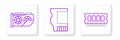 Set line RAM, random access memory, Video graphic card and SD icon. Vector Royalty Free Stock Photo