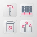 Set line Ranking star, Trash can, Server, Data, Web Hosting and Hammer icon. Vector Royalty Free Stock Photo