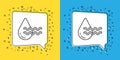 Set line Recycle clean aqua icon isolated on yellow and blue background. Drop of water with sign recycling. Vector Royalty Free Stock Photo