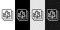 Set line Recycle symbol icon isolated on black and white background. Circular arrow icon. Environment recyclable go Royalty Free Stock Photo