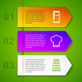 Set line Refrigerator, Chef hat, Grater and Cooking pot. Business infographic template. Vector