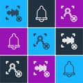 Set line Rejection voice recognition, face and Motion sensor icon. Vector