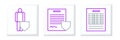 Set line Report file document, Life insurance with shield and Contract icon. Vector