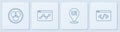 Set line RGB and CMYK color mixing, UI UX design, Website statistic and Front end development. White square button Royalty Free Stock Photo