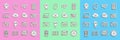 Set line RGB and CMYK color mixing, Website statistic, UI UX design, Site map, Cloud computing lock, Monitor mobile, and Royalty Free Stock Photo