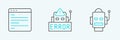 Set line Robot, Computer api interface and Error robot icon. Vector Royalty Free Stock Photo