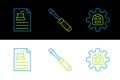 Set line Robot, Technical specification and Screwdriver icon. Vector