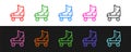 Set line Roller skate icon isolated on black and white background. Vector