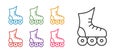 Set line Roller skate icon isolated on white background. Set icons colorful. Vector