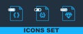 Set line RUBY file document, CSS and JS icon. Vector Royalty Free Stock Photo
