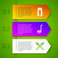 Set line Salt and pepper, Kitchen ladle, Crossed fork and Cooking pot. Business infographic template. Vector Royalty Free Stock Photo