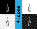 Set line Screwdriver icon isolated on black and white, transparent background. Service tool symbol. Vector Royalty Free Stock Photo