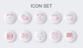 Set line Search barcode, Verification of delivery list, package, Location with cardboard box, Package check mark