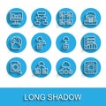 Set line Search concept with folder, Cloud technology data transfer, Monitor graph chart, Processor CPU, Server, Data Royalty Free Stock Photo
