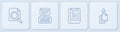 Set line Search concept with folder, Server, Data report, Data, Web Hosting and export. White square button. Vector Royalty Free Stock Photo
