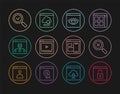 Set line Secure your site with HTTPS, Browser incognito window, Online play video, Server, Data, check mark, Web Royalty Free Stock Photo