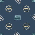 Set line SEO optimization, UI or UX design and on seamless pattern. Vector Royalty Free Stock Photo