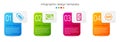 Set line SEO optimization, UI or UX design, Web development and Front end. Business infographic template. Vector Royalty Free Stock Photo