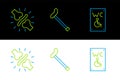 Set line Separated toilet for disabled, Joint pain, knee pain and Walking stick cane icon. Vector