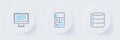 Set line Server, Calculator and Data analysis icon. Vector Royalty Free Stock Photo