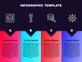 Set line Server, Data, Algorithm, and Neural network. Business infographic template. Vector Royalty Free Stock Photo