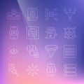 Set line Server, Data, Binary code, Neural network, Artificial intelligence AI, and Chat bot icon. Vector Royalty Free Stock Photo
