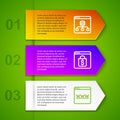 Set line Server, Data, Online shopping on screen and Browser window. Business infographic template. Vector