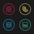 Set line Server, Data, Web developer programming code, Artificial intelligence robot and Computer api interface icon Royalty Free Stock Photo