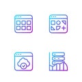 Set line Server, Data, Web Hosting, Cloud technology data transfer, Browser files and Different. Gradient color icons Royalty Free Stock Photo