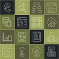 Set line Server, Data, Web Hosting, Cloud technology data transfer, Hierarchy organogram chart, Different files, Network Royalty Free Stock Photo