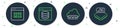 Set line Server, Data, Web Hosting, development, Binary code and Processor with microcircuits CPU icon. Vector Royalty Free Stock Photo