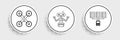 Set line Server, Data, Web Hosting, Drone flying and Robot icon. Vector Royalty Free Stock Photo