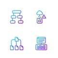 Set line Server, Data, Web Hosting, Folder tree, Hierarchy organogram chart and Cloud technology data transfer. Gradient Royalty Free Stock Photo