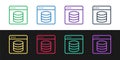 Set line Server, Data, Web Hosting icon isolated on black and white background. Vector Royalty Free Stock Photo