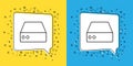 Set line Server, Data, Web Hosting icon isolated on yellow and blue background. Vector Royalty Free Stock Photo