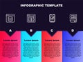Set line Server, Data, Web Hosting, MySQL code, Mobile Apps and Books about programming. Business infographic template