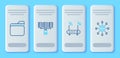 Set line Server, Data, Web Hosting, Router and wi-fi signal, Document folder and Social network icon. Vector Royalty Free Stock Photo