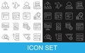 Set line Server, Data, Web Hosting, Search engine, Network cloud connection, Cloud technology data transfer, Different Royalty Free Stock Photo