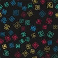 Set line Server, Data, Web Hosting, Software, System bug and Binary code on seamless pattern. Vector Royalty Free Stock Photo