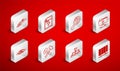 Set line Server, Data, Web Hosting, Unknown document, Search location, FTP cancel operation, Folder tree, UFO flying Royalty Free Stock Photo