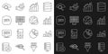 Set line Server, Financial growth, Pie chart infographic, Binary code, Data analysis, Search cloud computing and icon Royalty Free Stock Photo