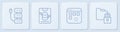 Set line Server, Loading data window, Data, Web Hosting and Folder and lock. White square button. Vector Royalty Free Stock Photo