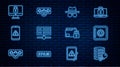 Set line Server security with key, Safe, Incognito mode, Server, Data, Web Hosting, Mobile exclamation mark, Lock Royalty Free Stock Photo