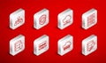 Set line Server security with key, Shield settings gear, Network cloud connection, Server, Data, Web Hosting, Password Royalty Free Stock Photo