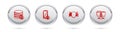 Set line Server security with lock, Smartphone, Cyber and FTP folder and. Silver circle button. Vector