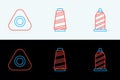 Set line Sewing thread, chalk and icon. Vector Royalty Free Stock Photo