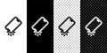 Set line Shockproof mobile phone icon isolated on black and white, transparent background. Vector