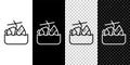 Set line Sinking cruise ship icon isolated on black and white, transparent background. Travel tourism nautical transport