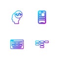 Set line Site map, UI or UX design, Front end development and Mobile Apps. Gradient color icons. Vector Royalty Free Stock Photo